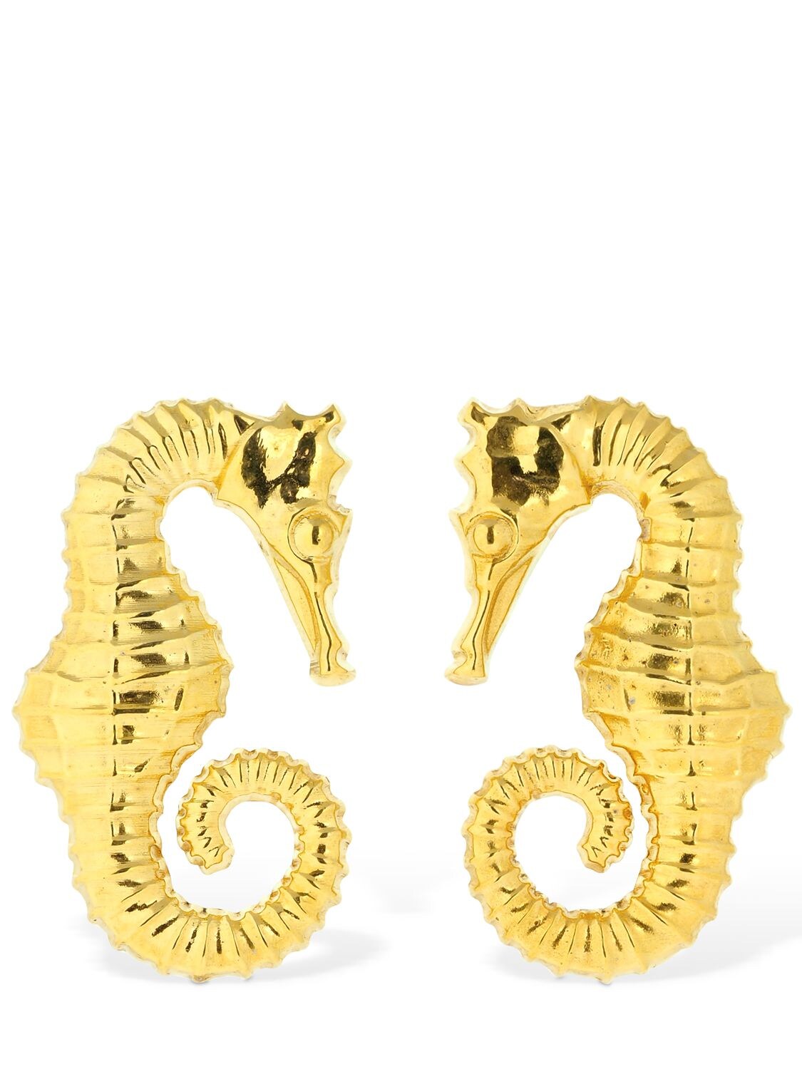 Natia X Lako Seahorse Earrings In Gold