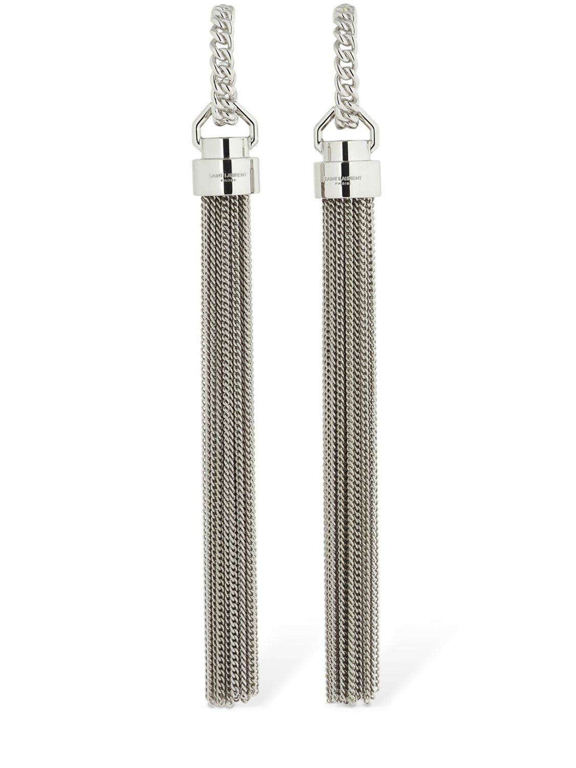 Saint Laurent Tassel Earrings In Silver