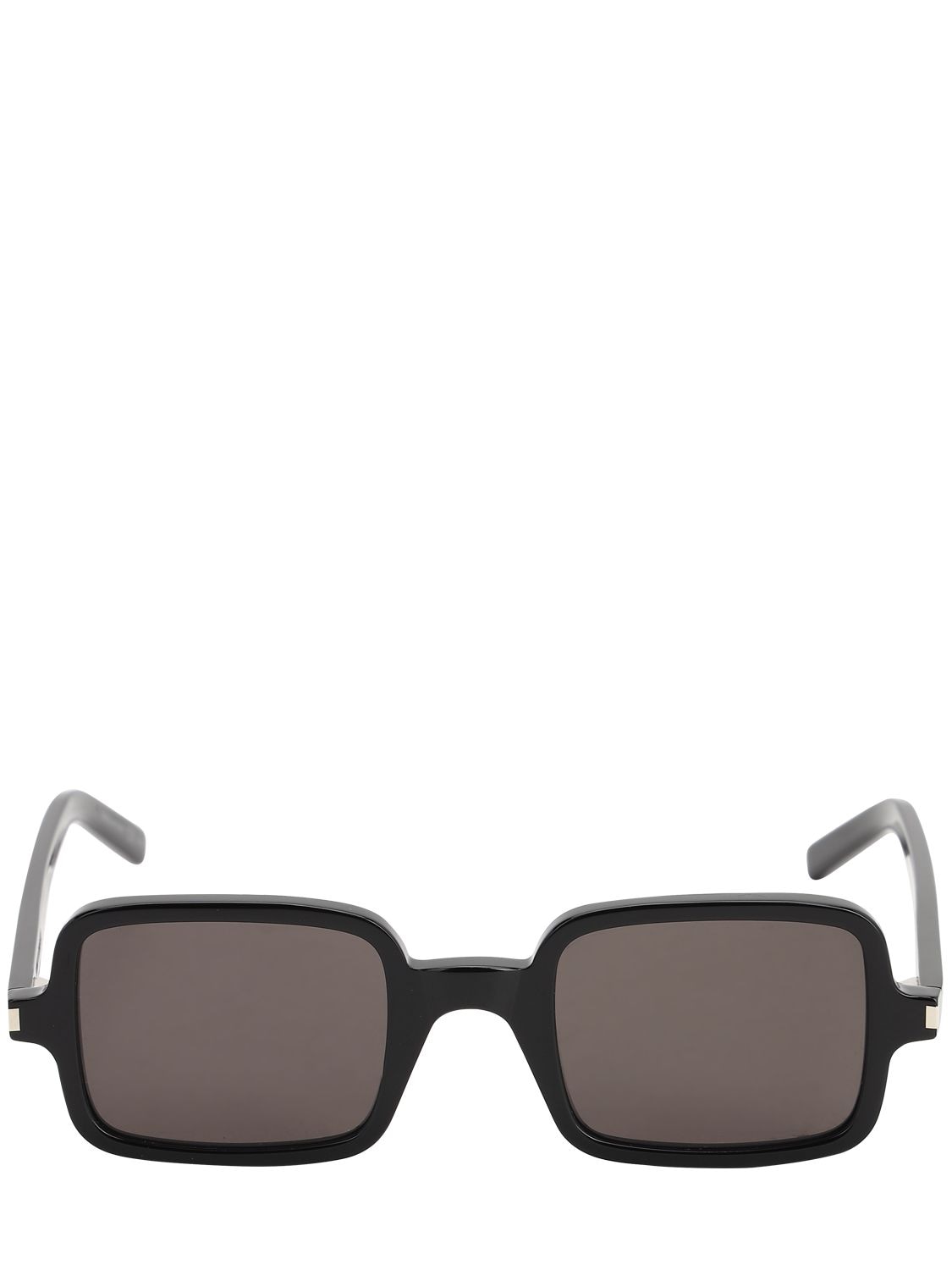 Saint Laurent Squared Acetate Sunglasses In Black