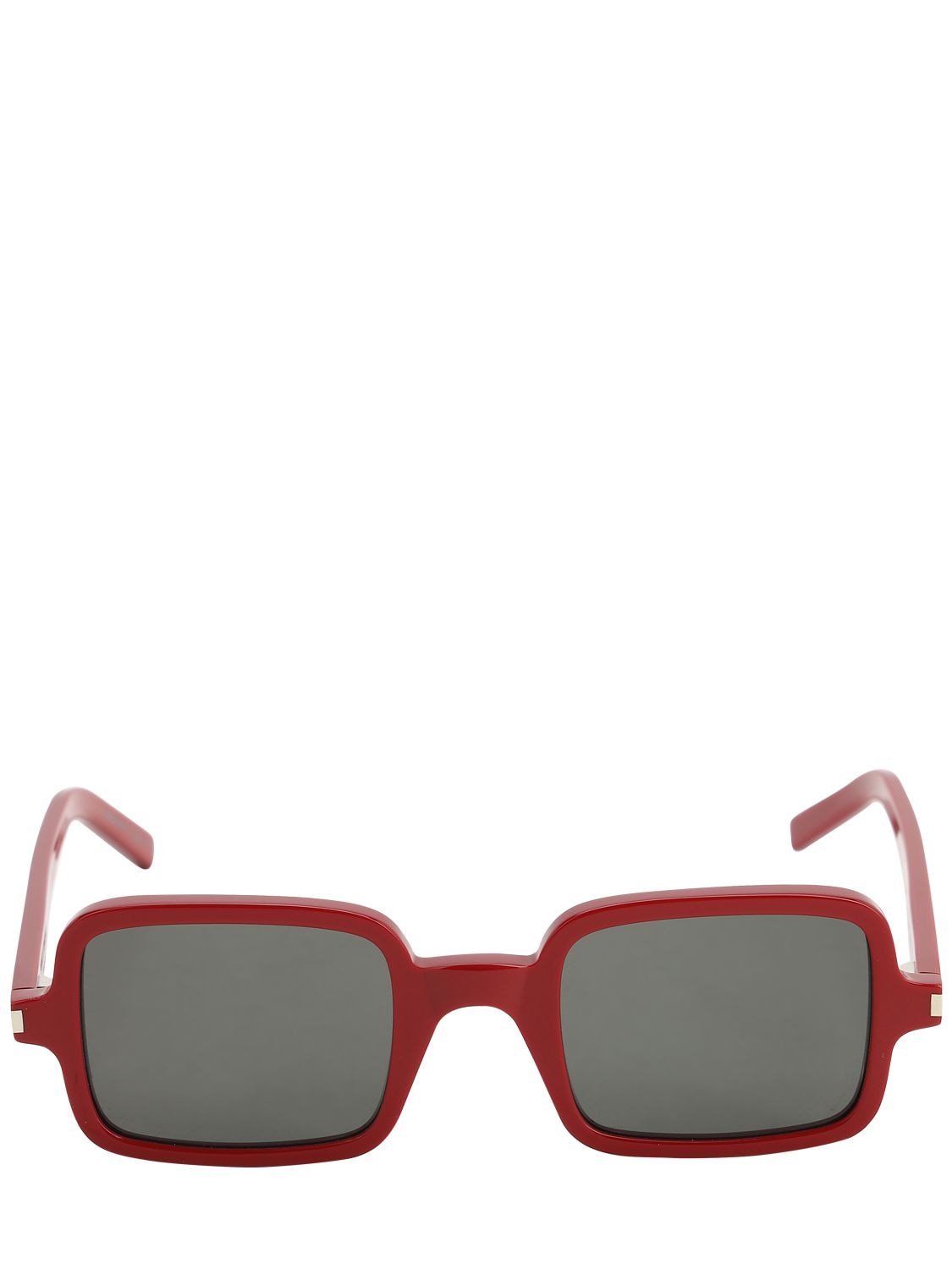 Saint Laurent Squared Acetate Sunglasses In Red
