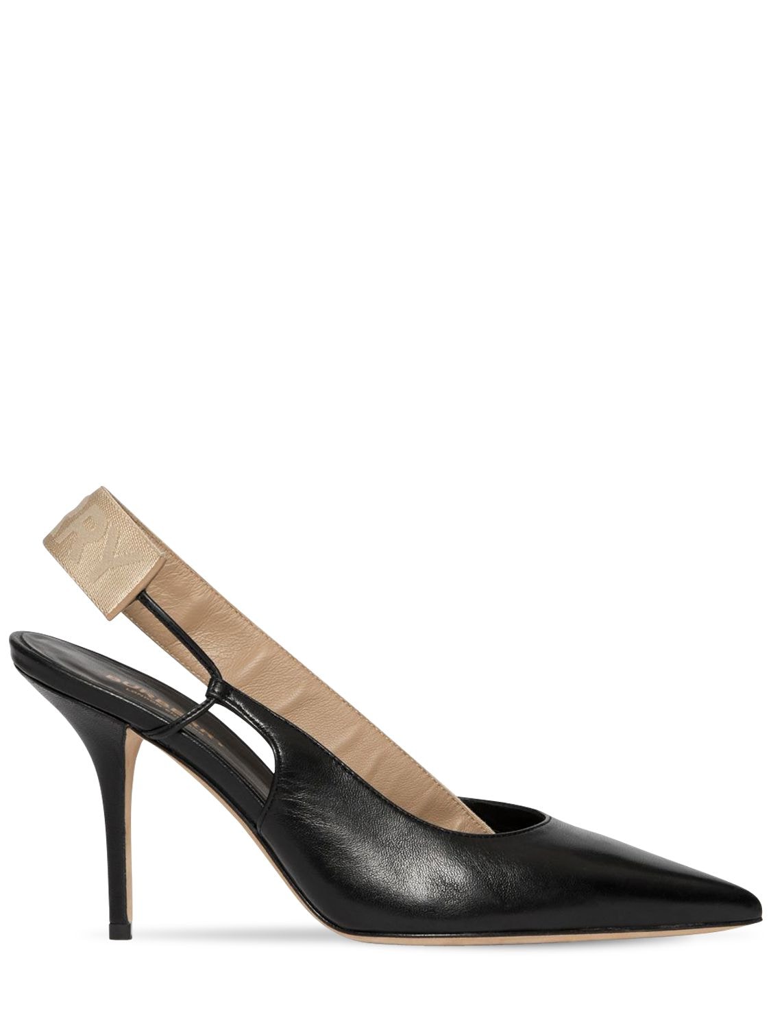 BURBERRY 90MM MARIA LEATHER SLING BACK PUMPS,70IG4S010-QTEXODK1