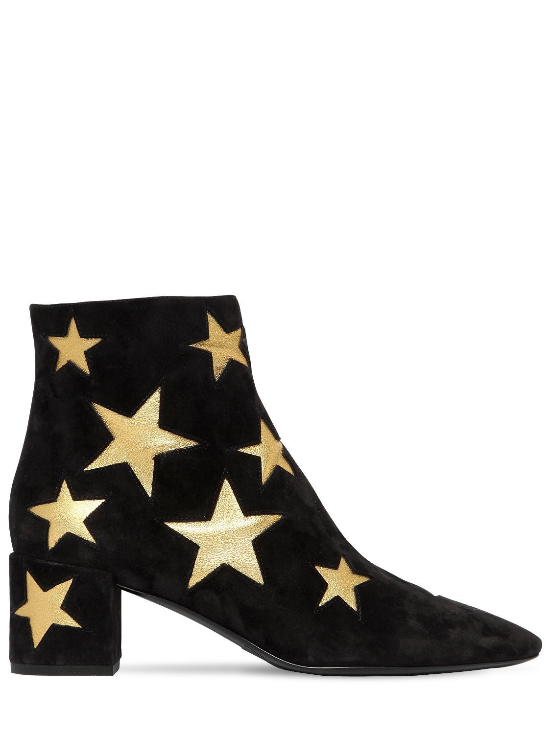 SAINT LAURENT 50MM LOULOU STAR SUEDE ANKLE BOOTS,70IG5D014-MTA4NW2