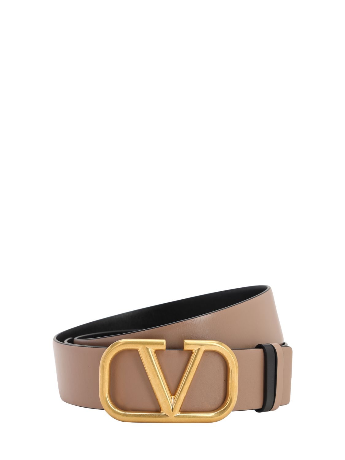 Valentino Garavani 40mm Go Logo Reversible Leather Belt In Brown,black