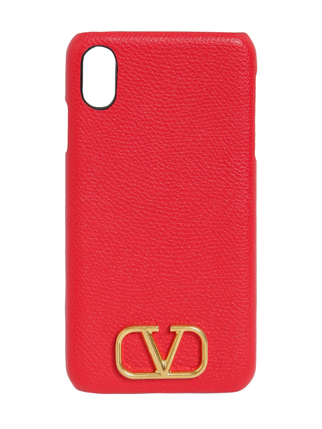 Valentino Garavani Grained Leather Iphone X/xs Case In Rouge Pure