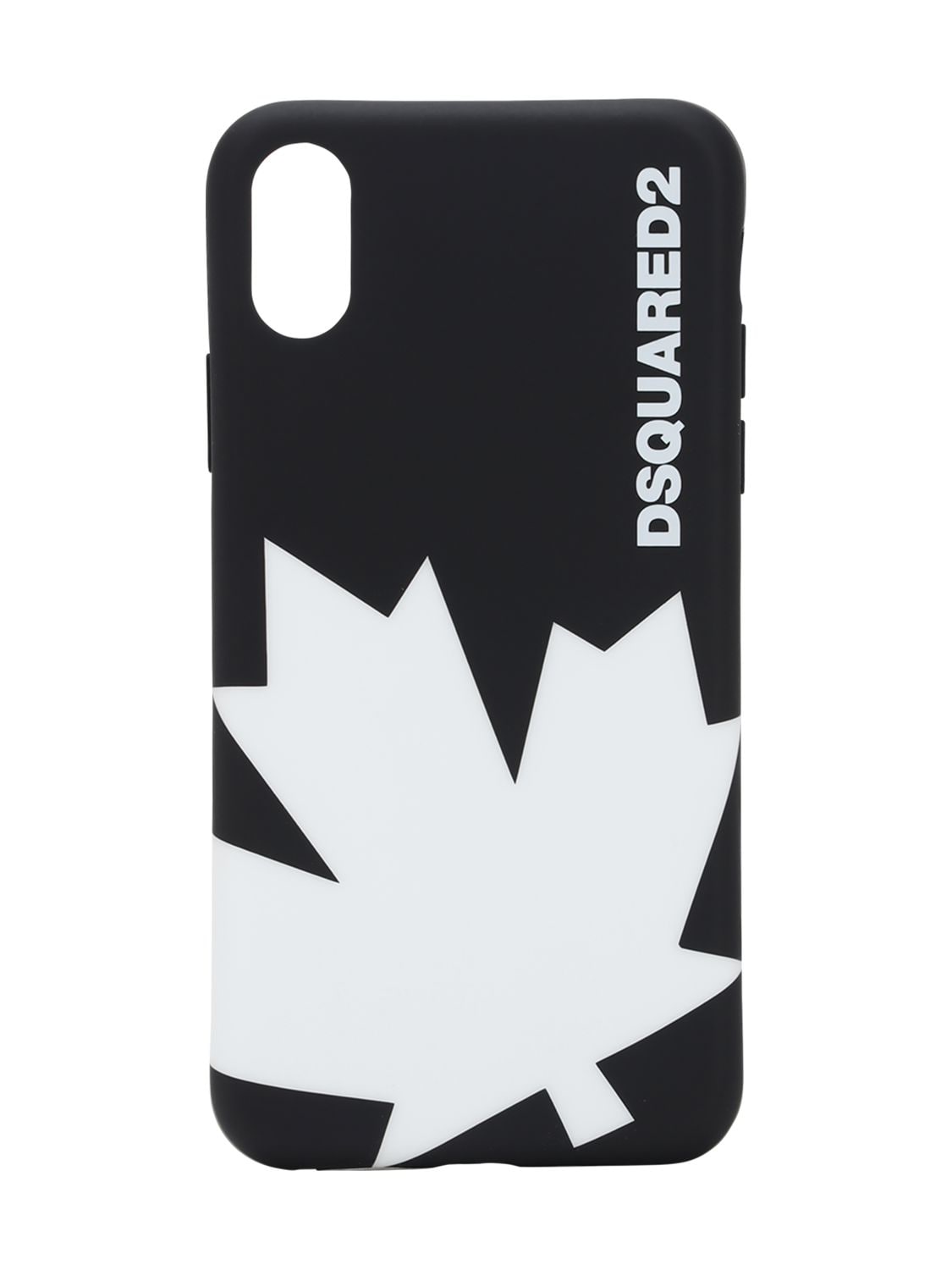 Dsquared2 Maple Leaf Rubber Iphone X/xs Case In Black,white