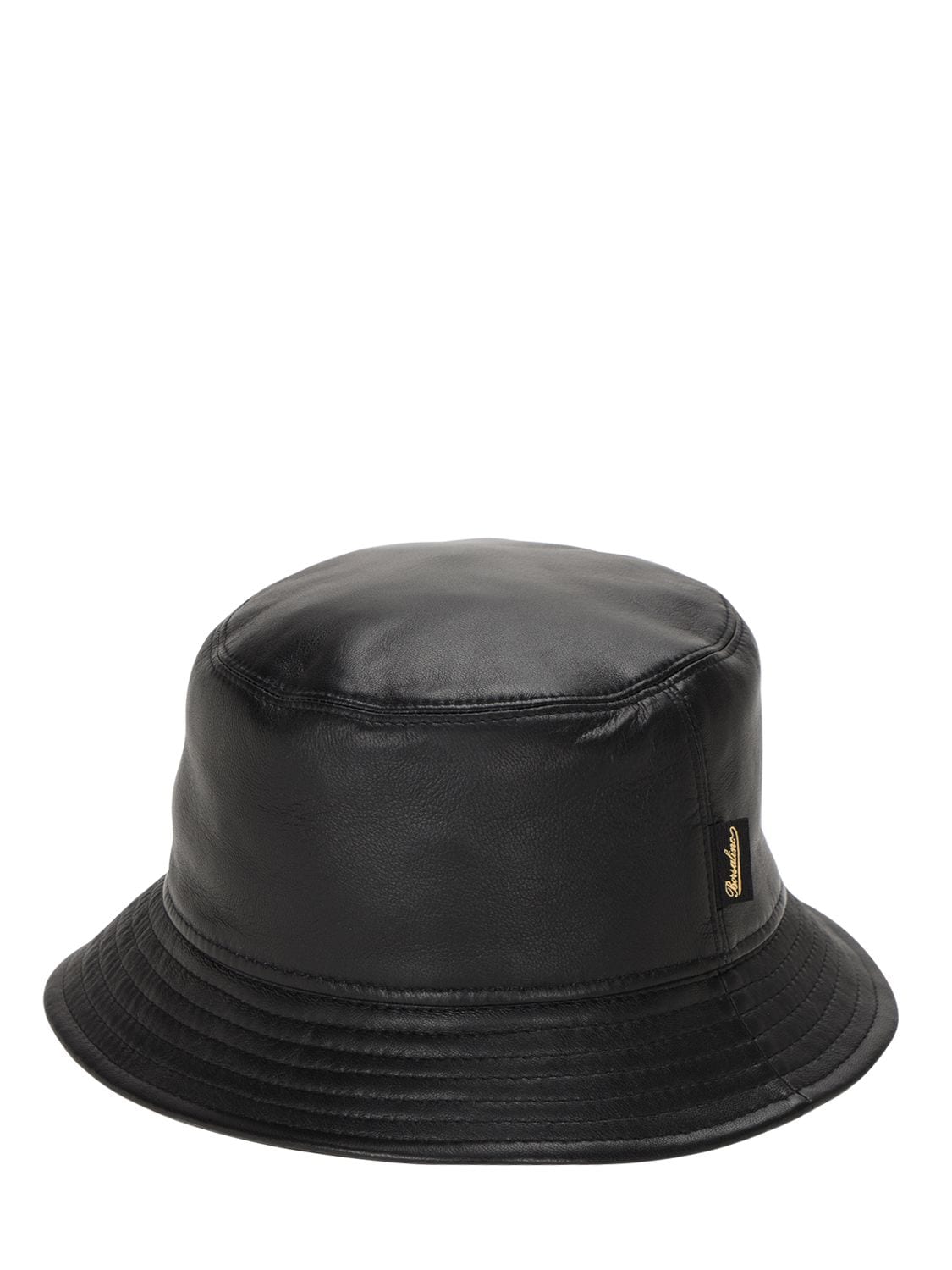 Borsalino Leather Bucket Hat In Black