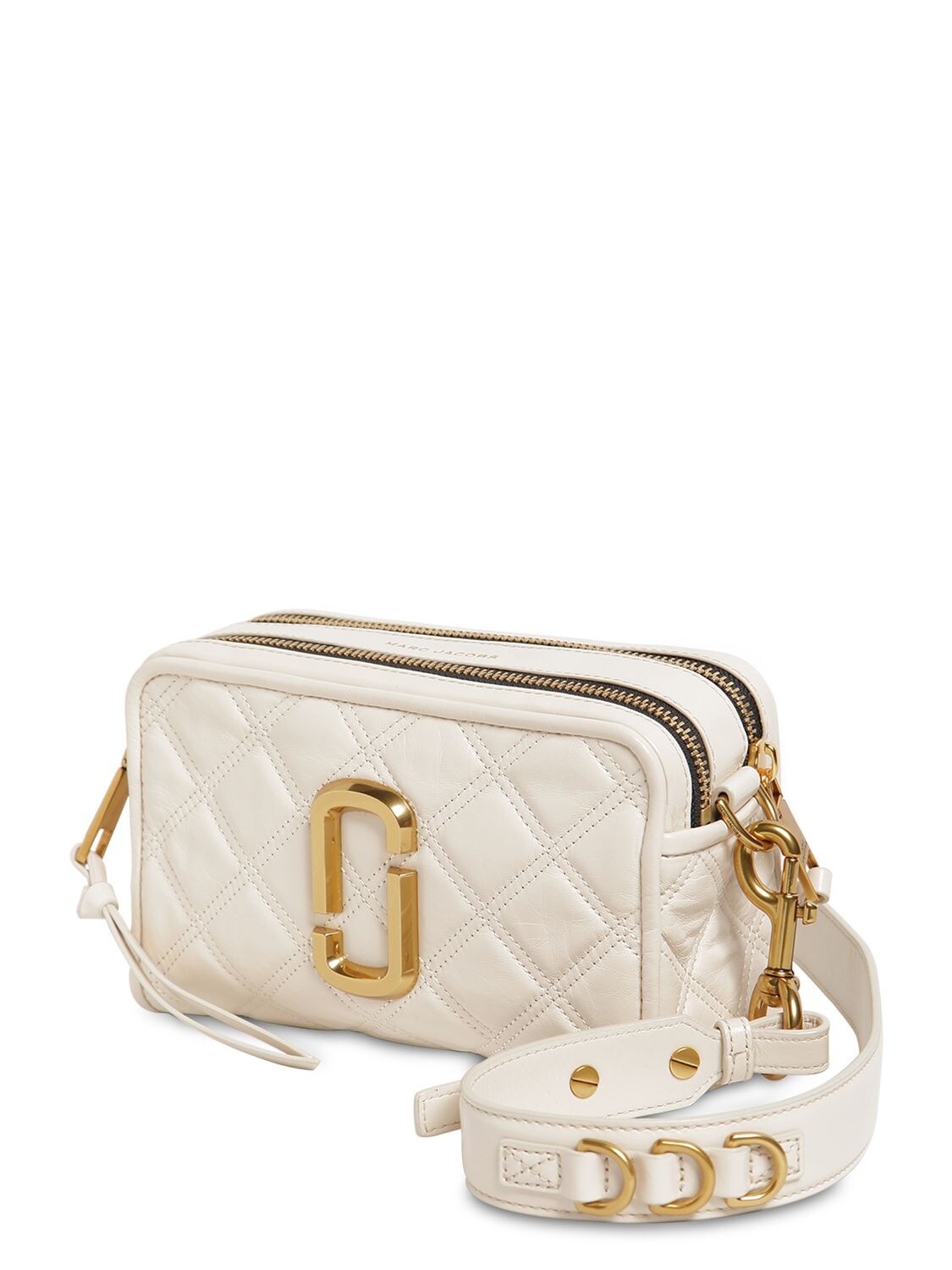 Marc Jacobs The Softshot 21 Quilted Leather Bag In Elfenbein