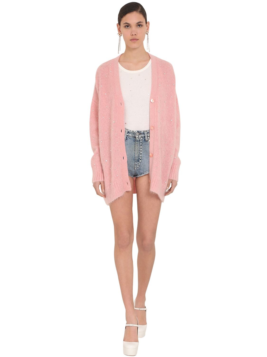 miu miu pink cardigan