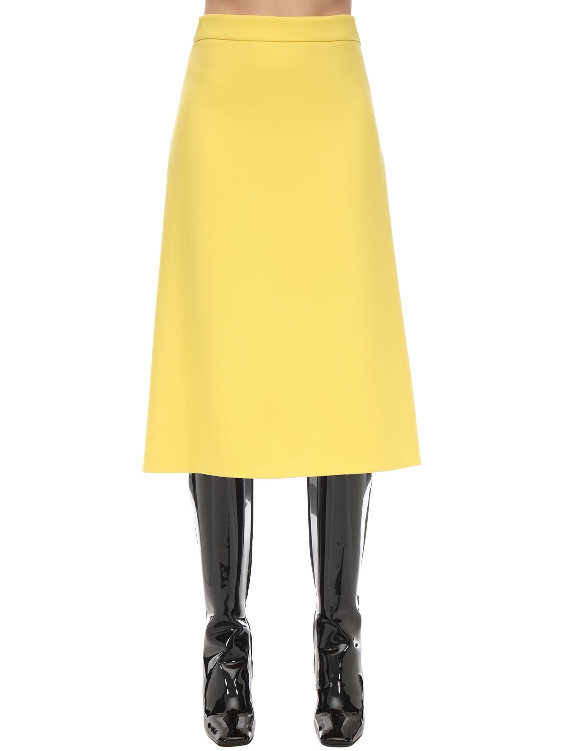 PRADA 华达呢NATTÉ A字型中长半身裙,70IGFF016-RJAZODG1