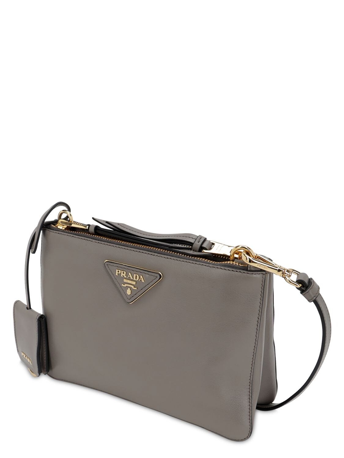 PRADA Saffiano Flap Shoulder Bag Argilla 1113671