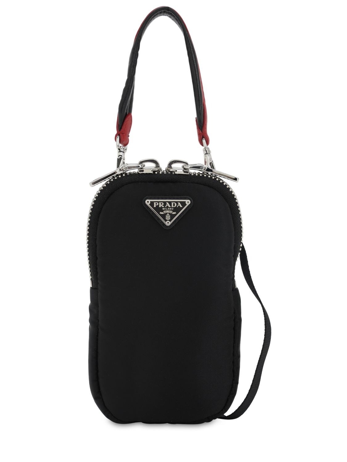 Prada Nylon Poket Shoulder Bag In Black