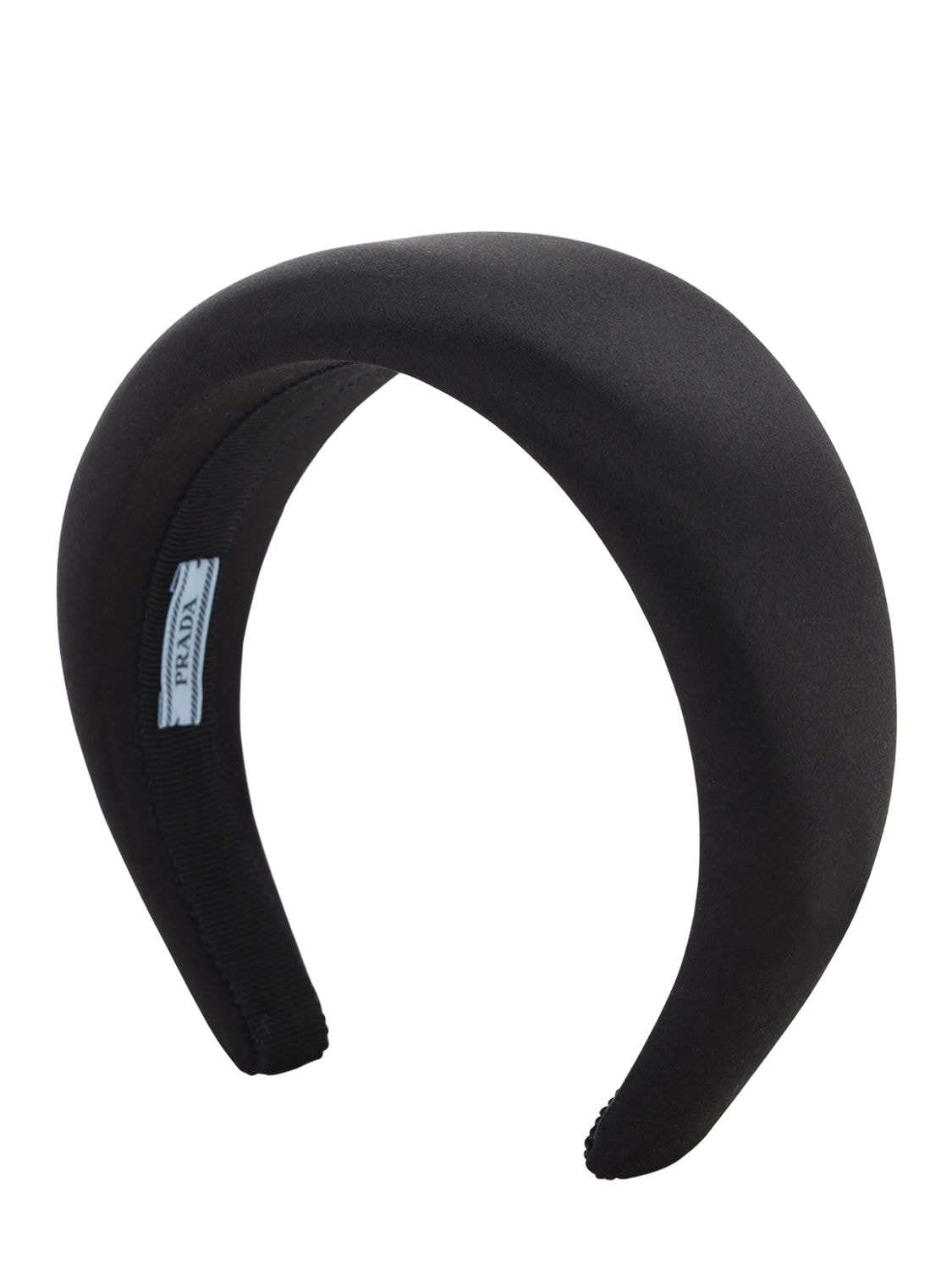Prada Silk Satin Headband In Black