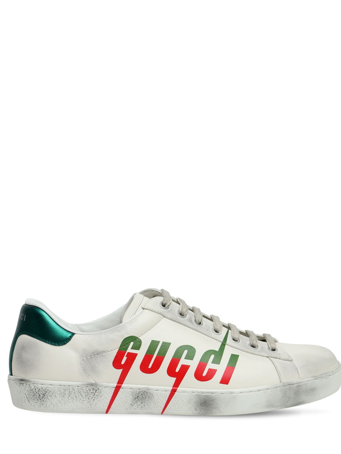 gucci men's new ace leather lace up sneakers