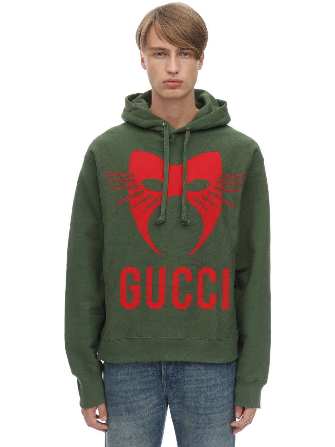 GUCCI “MASK”印花纯棉连帽卫衣,70IH0U023-MZGWNG2