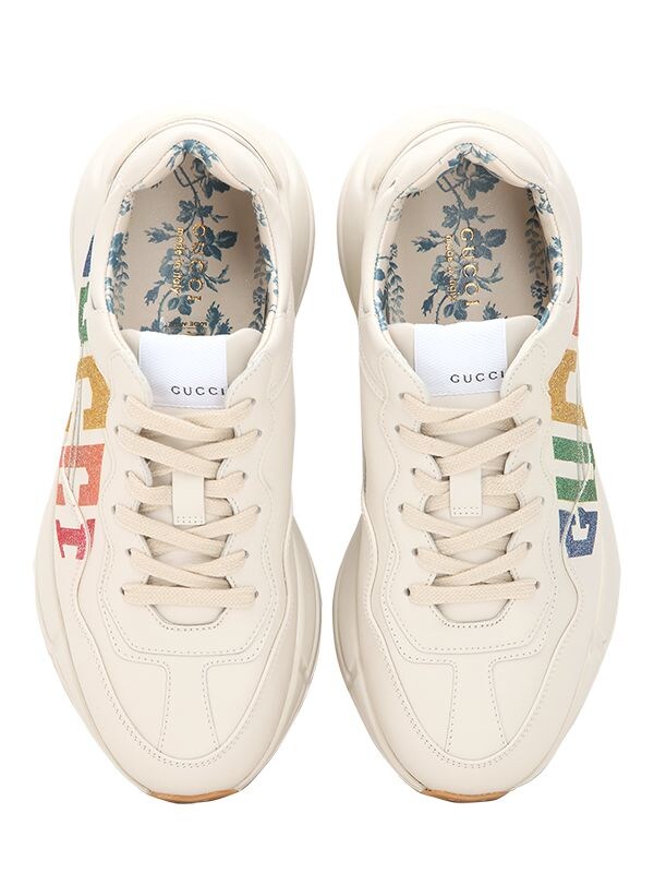 rhyton glitter gucci leather sneaker price