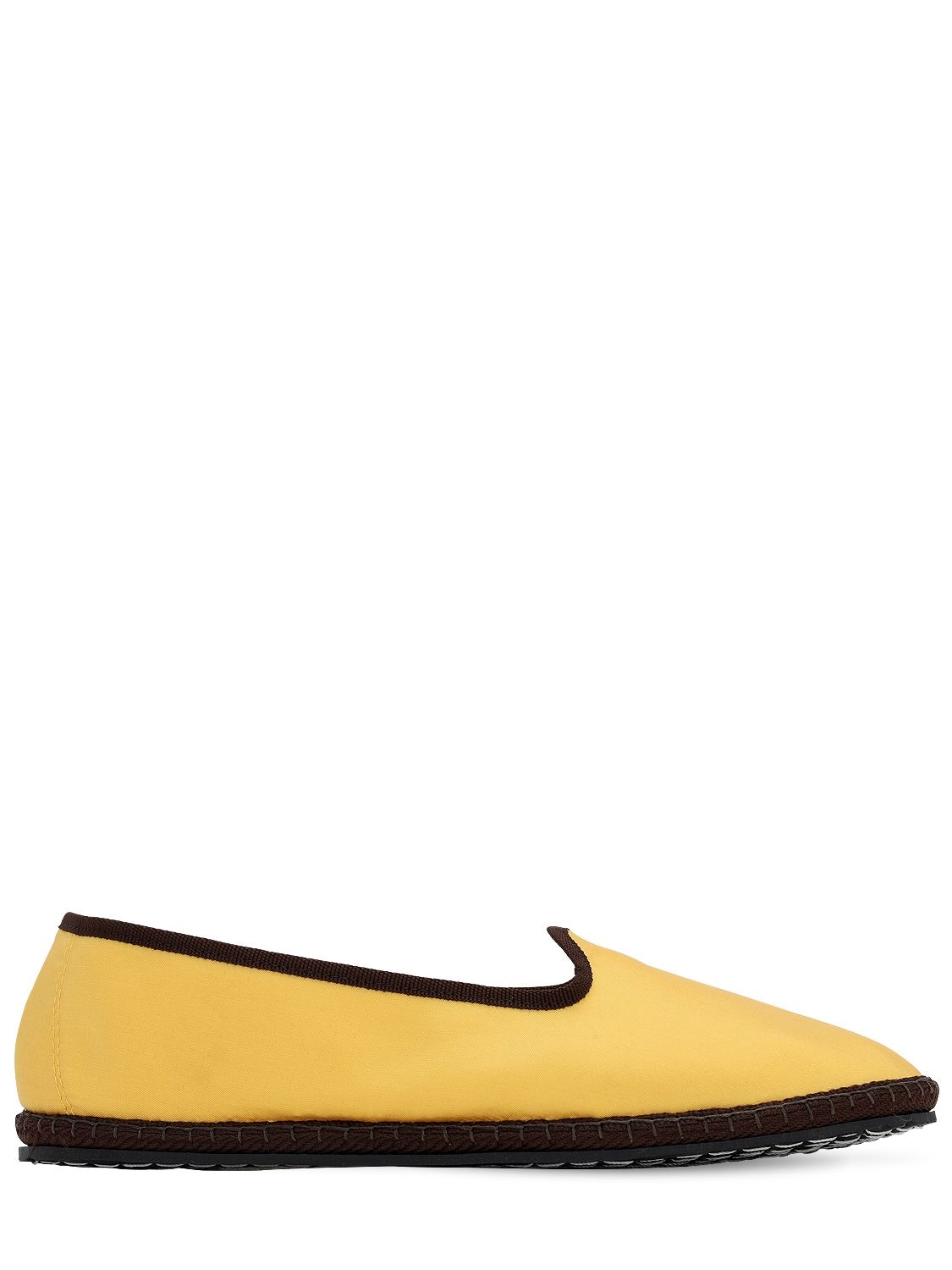 Vibi Venezia 10mm Gaia Satin Loafers In Yellow,brown