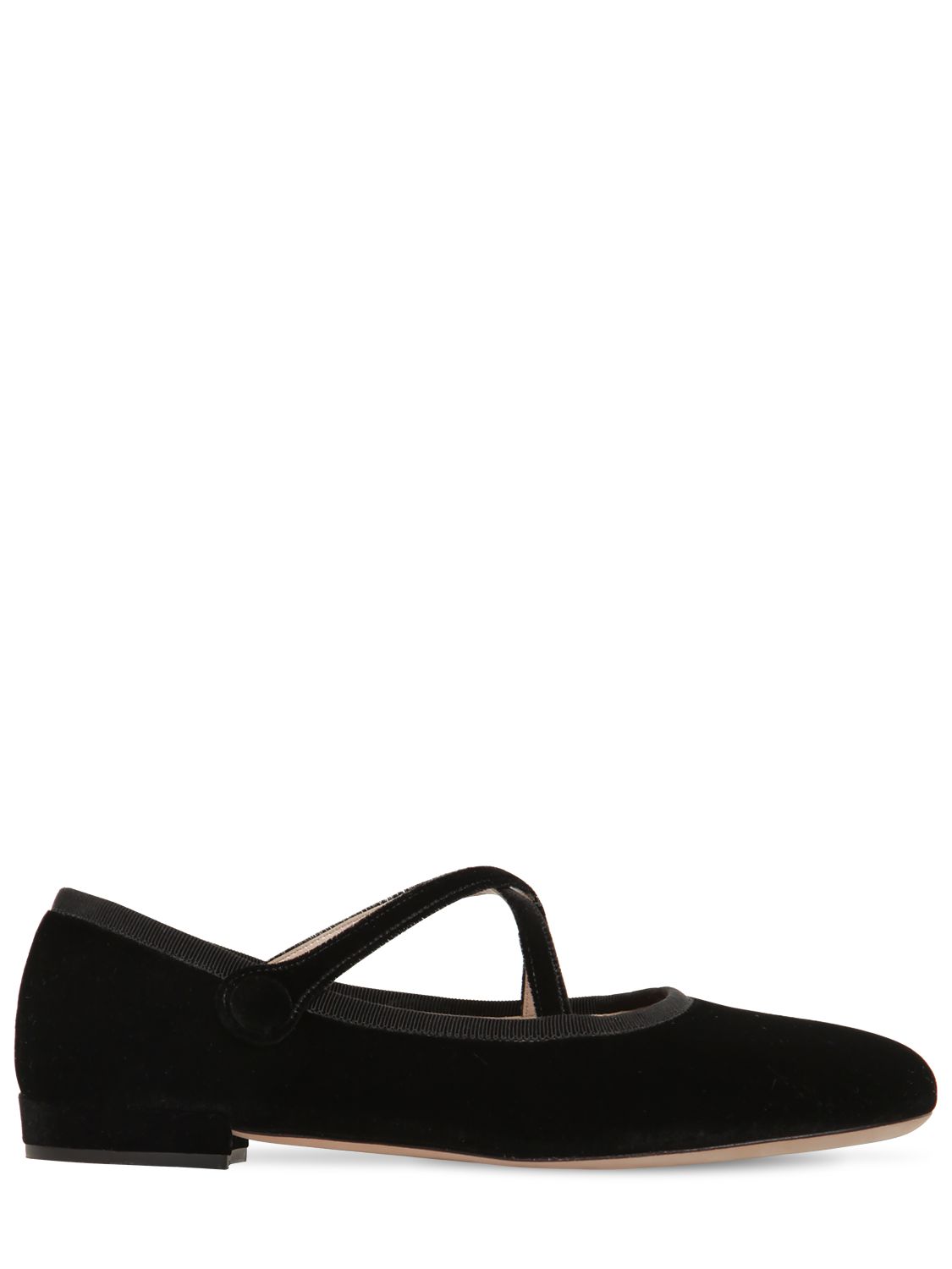 10mm Hohe Mary Jane-ballerinas Aus Samt