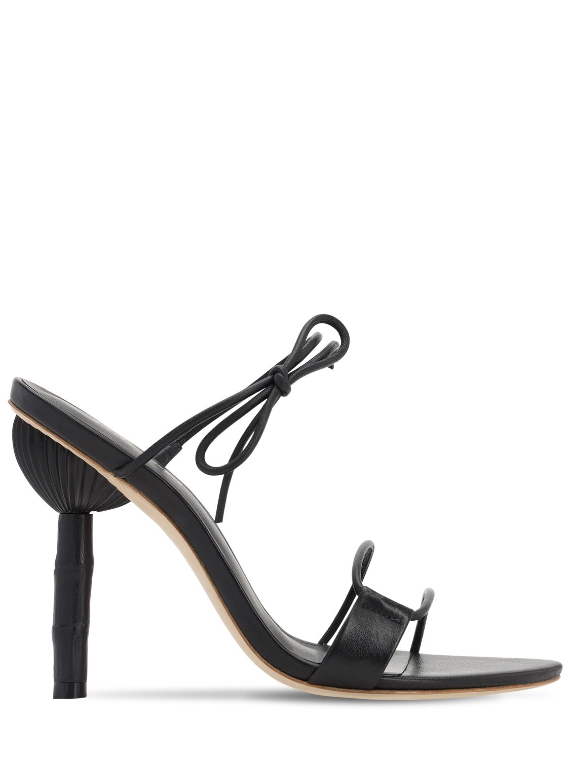 Cult Gaia 100mm Malia Leather Sandals In Black ModeSens