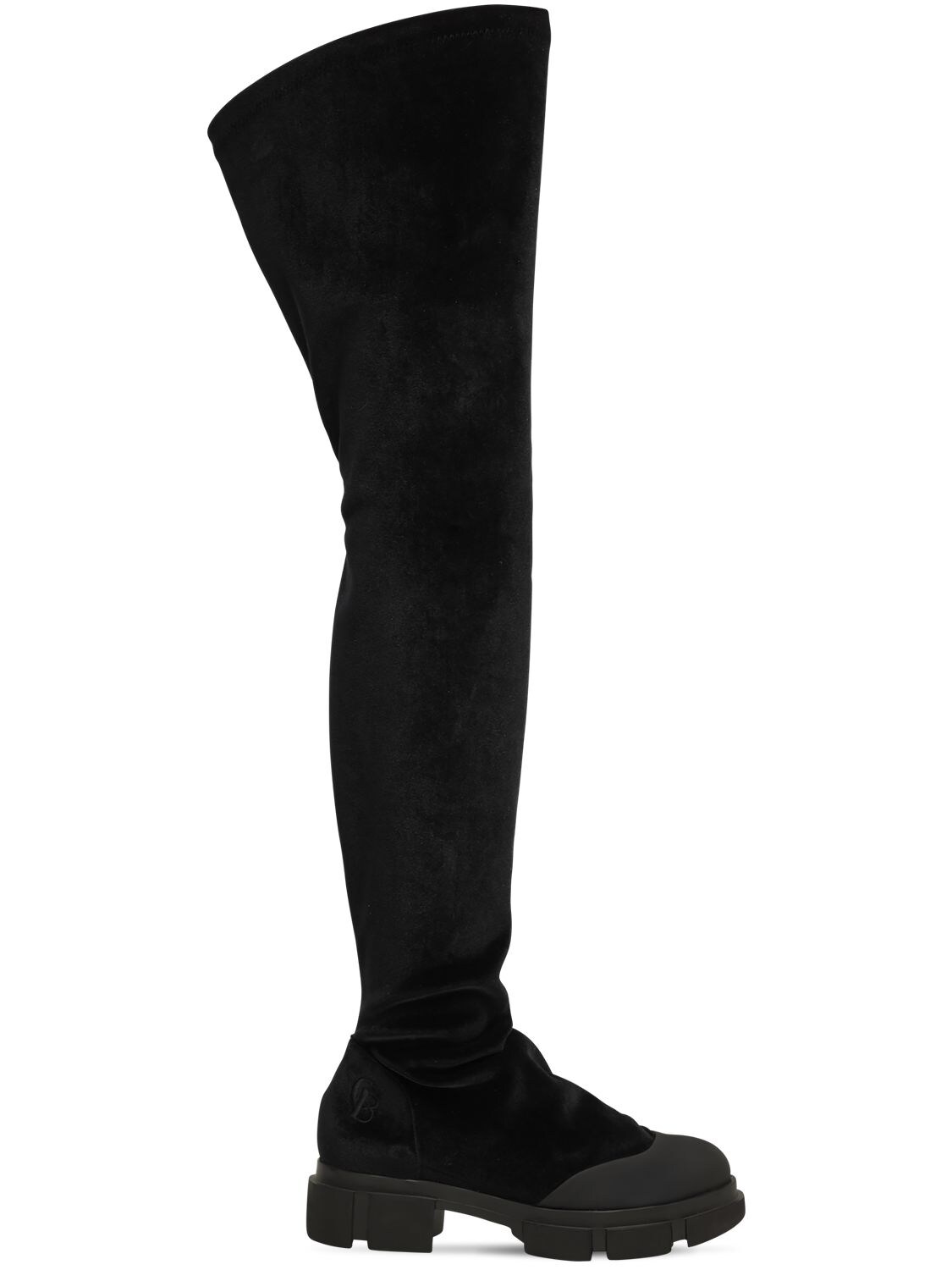 Chiara Biasi 50mm Velvet Over The Knee Boots In Black