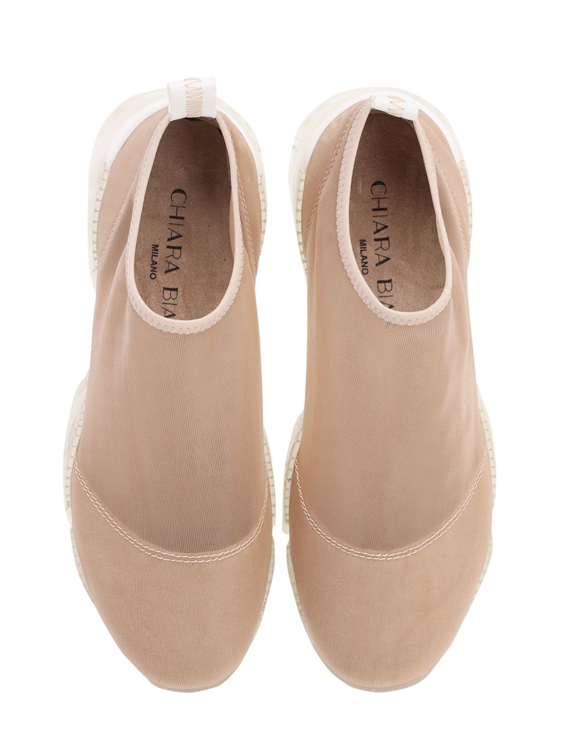 CHIARA BIASI 30MM BIANCA MESH SNEAKERS