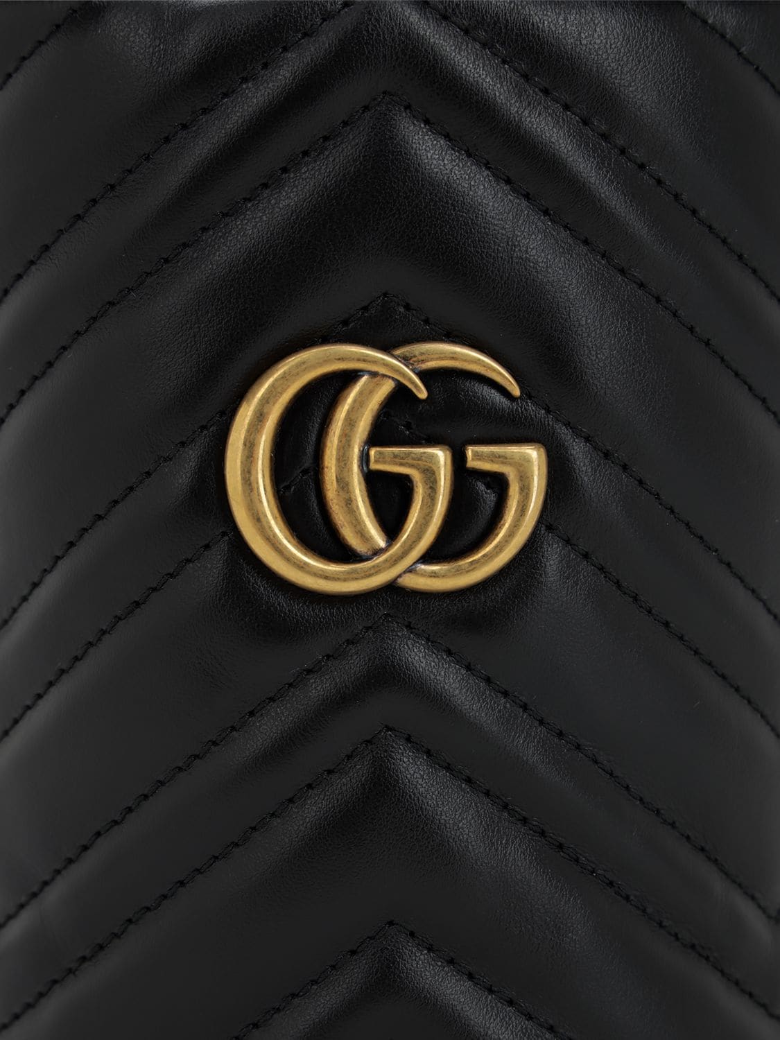 Shop Gucci Mini Gg Marmont 2.0 Leather Bucket Bag In Black