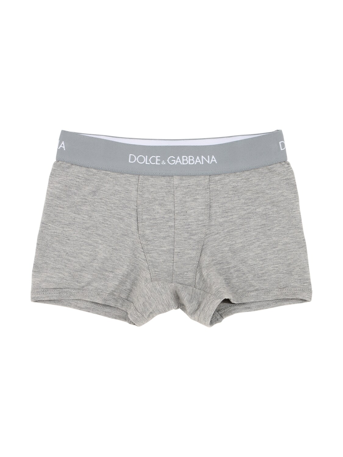 Dolce & Gabbana Boxer Two-pack With Branded Elastic In Grey