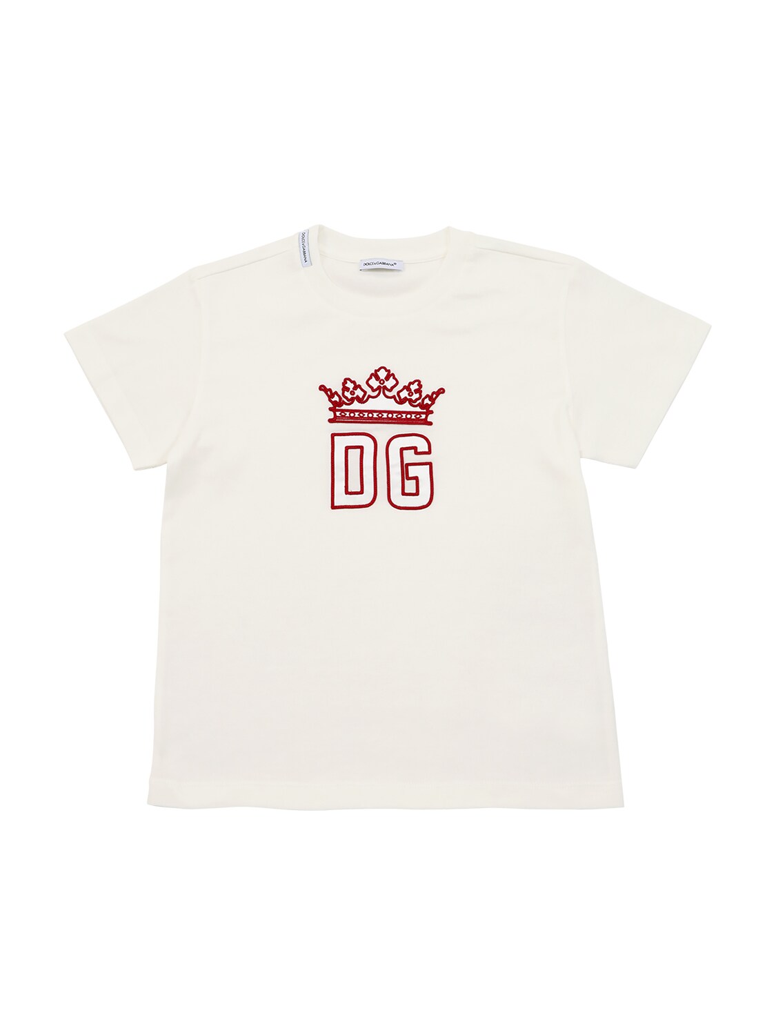 Dolce & Gabbana Kids' Logo Patch Cotton Jersey T-shirt In White