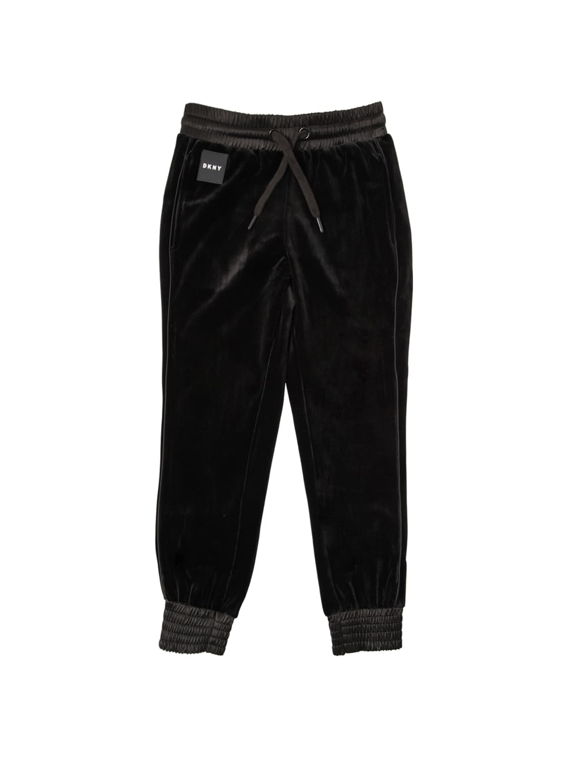 Dkny Kids' Velvet Pants W/ Nylon Detail In Black