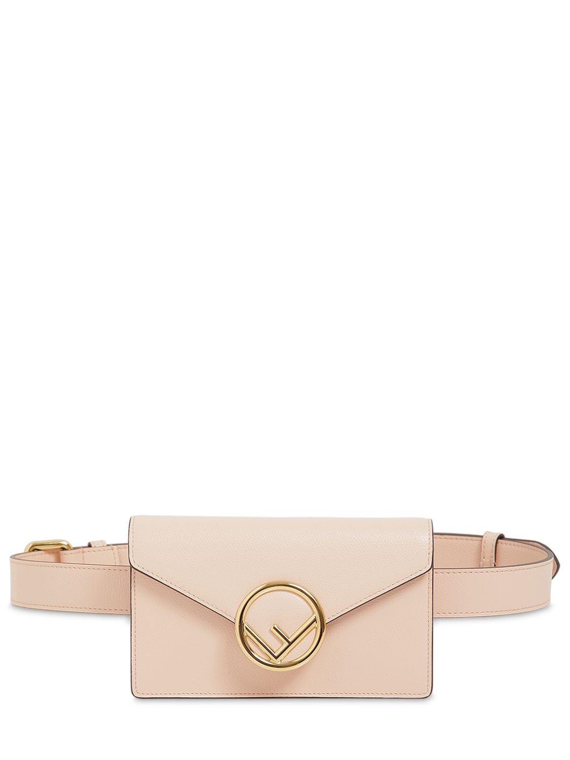 Fendi Logo Leather Belt Bag In Light Rose