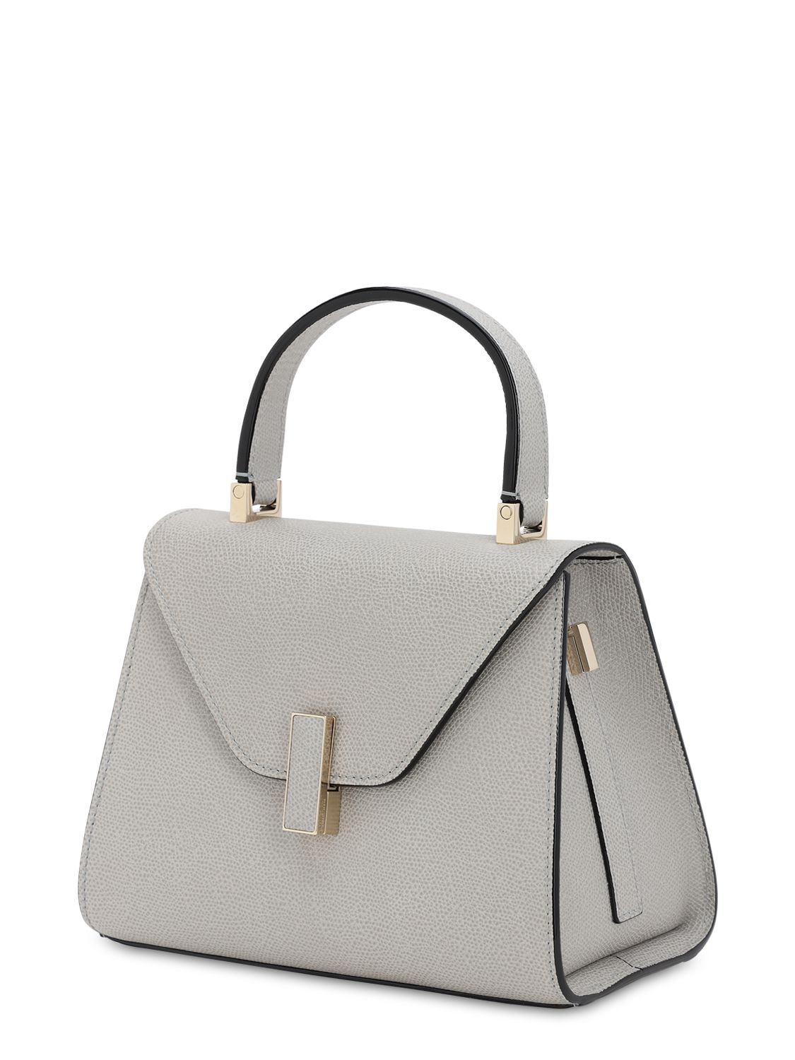 Shop Valextra Mini Iside Grained Leather Bag In Cenere