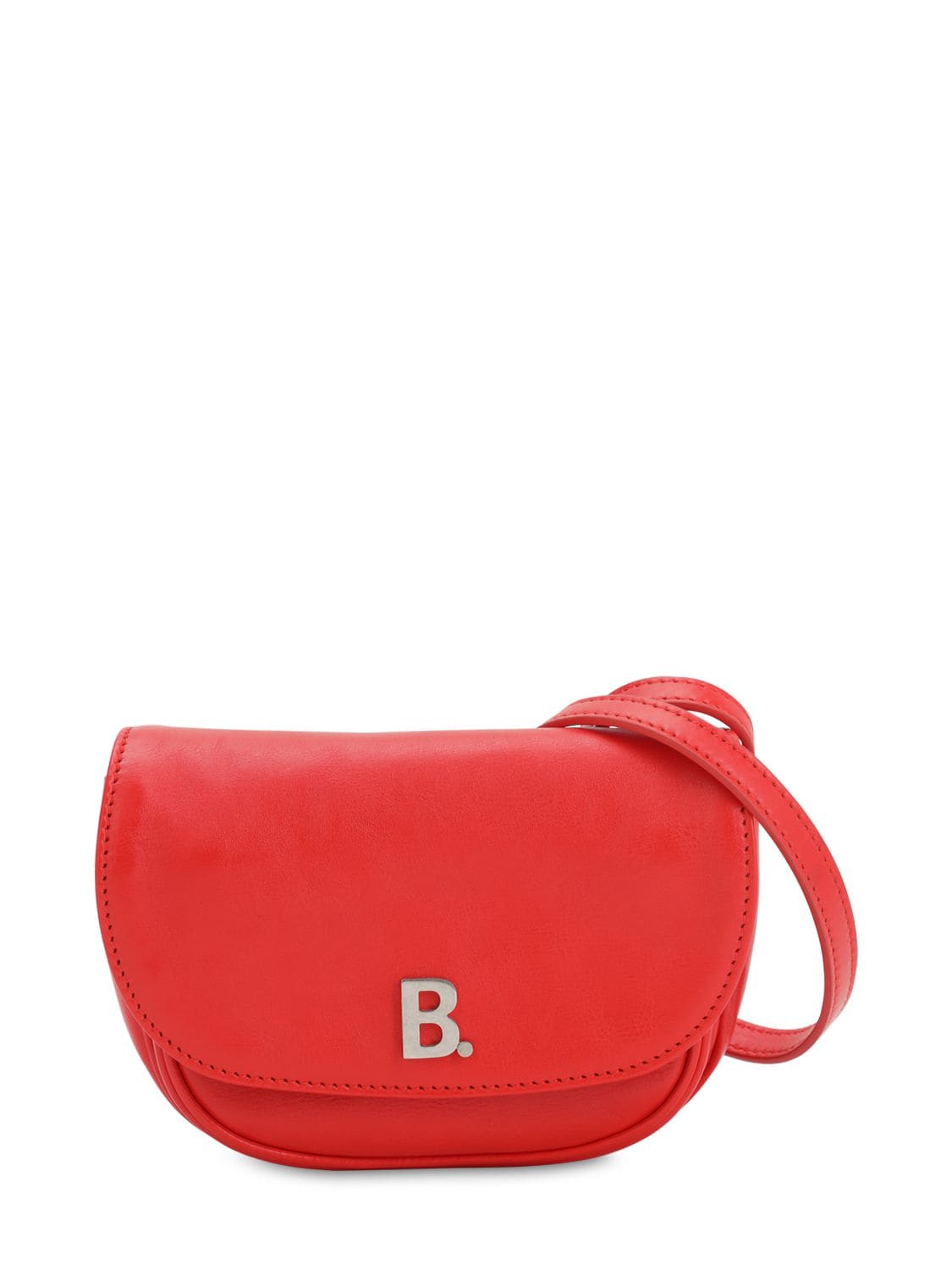 Balenciaga Xs Round Soft Leather Shoulder Bag In Red