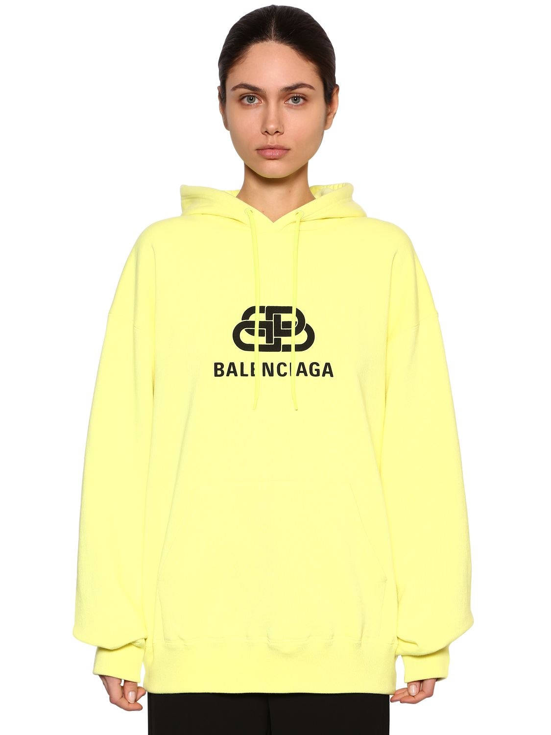 Balenciaga New Bb Logo Jersey Sweatshirt Hoodie In Green | ModeSens