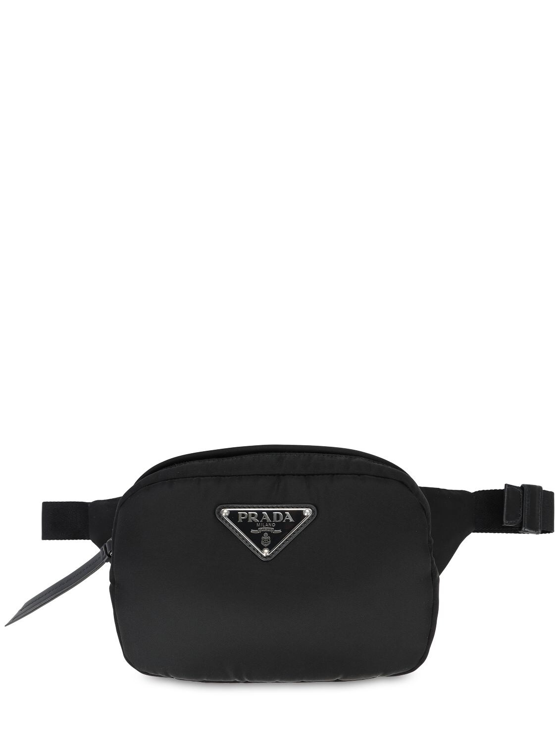 Prada Padded Nylon Belt Bag In Black