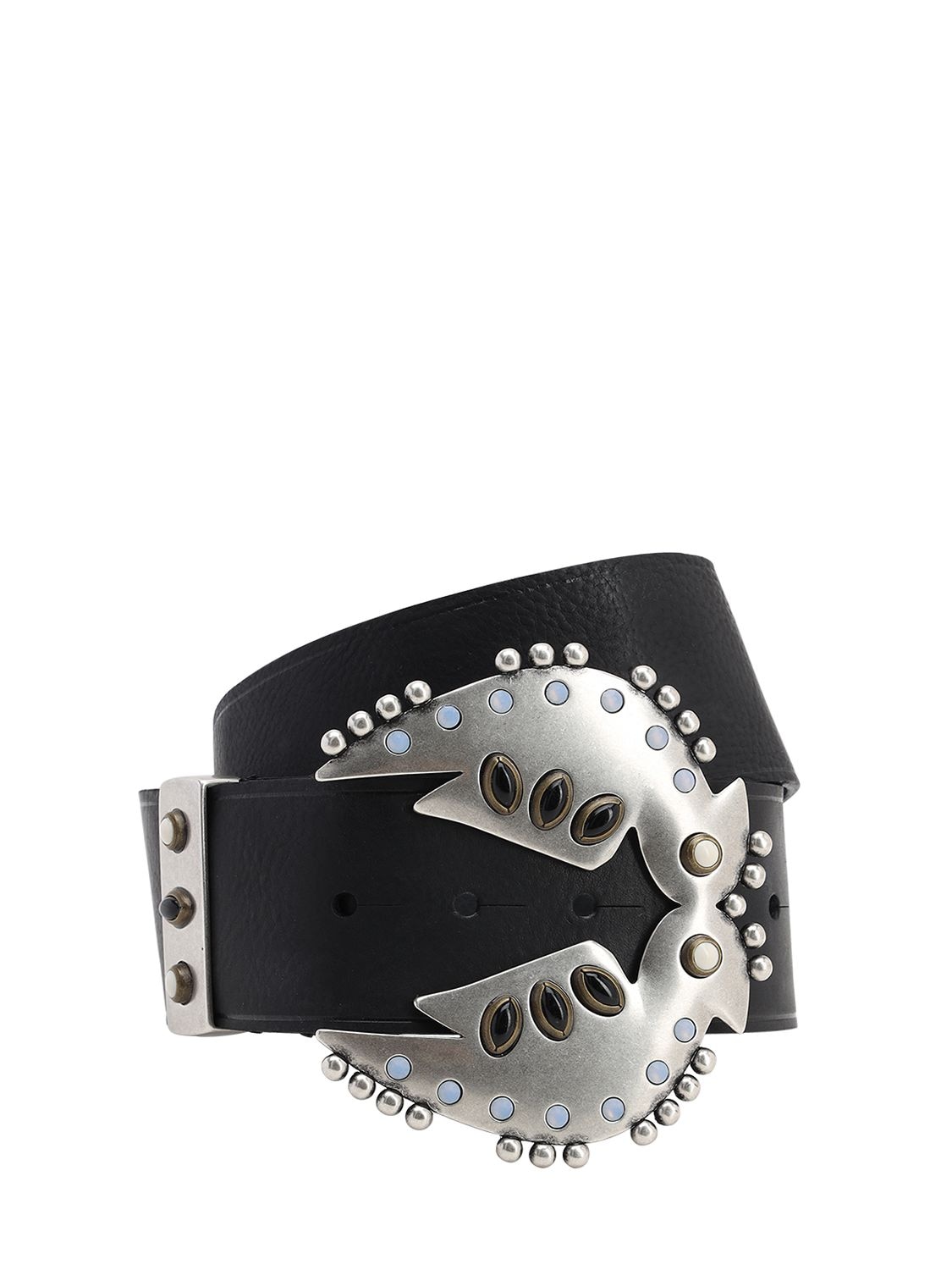 Isabel Marant 50mm Abigail Leather Belt In Black