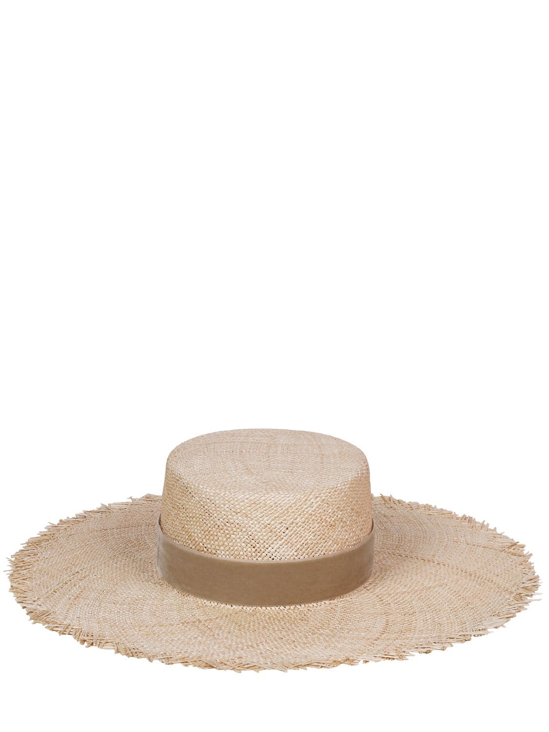 Lack Of Color Aruba Fray Raffia Boater Hat In Natural