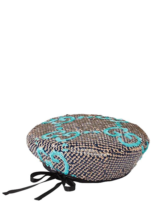 Gucci Sequined Gg Basco Hat In Blue