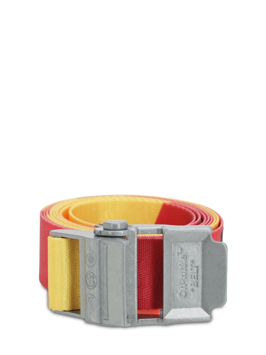 Off-White - 3.5cm Red and Yellow 2.0 Industrial Logo-Print Webbing Belt -  Yellow Off-White