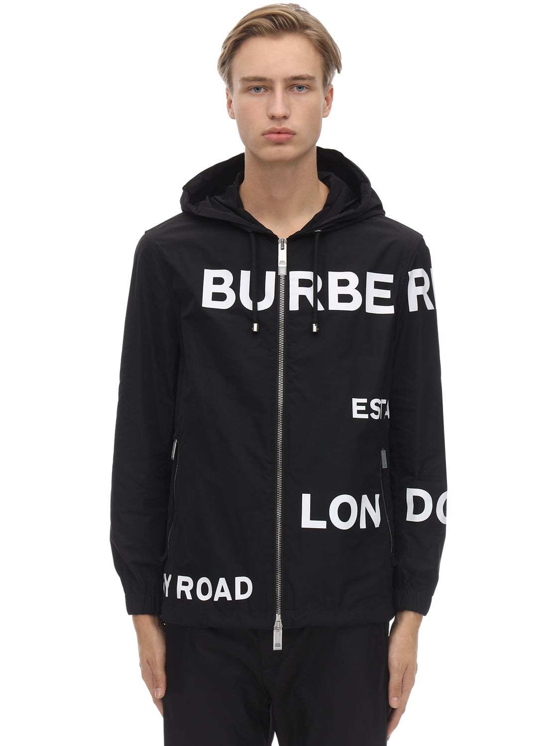 BURBERRY LOGO PRINT TECH BOMBER JACKET,70IJSJ006-QTEXODK1