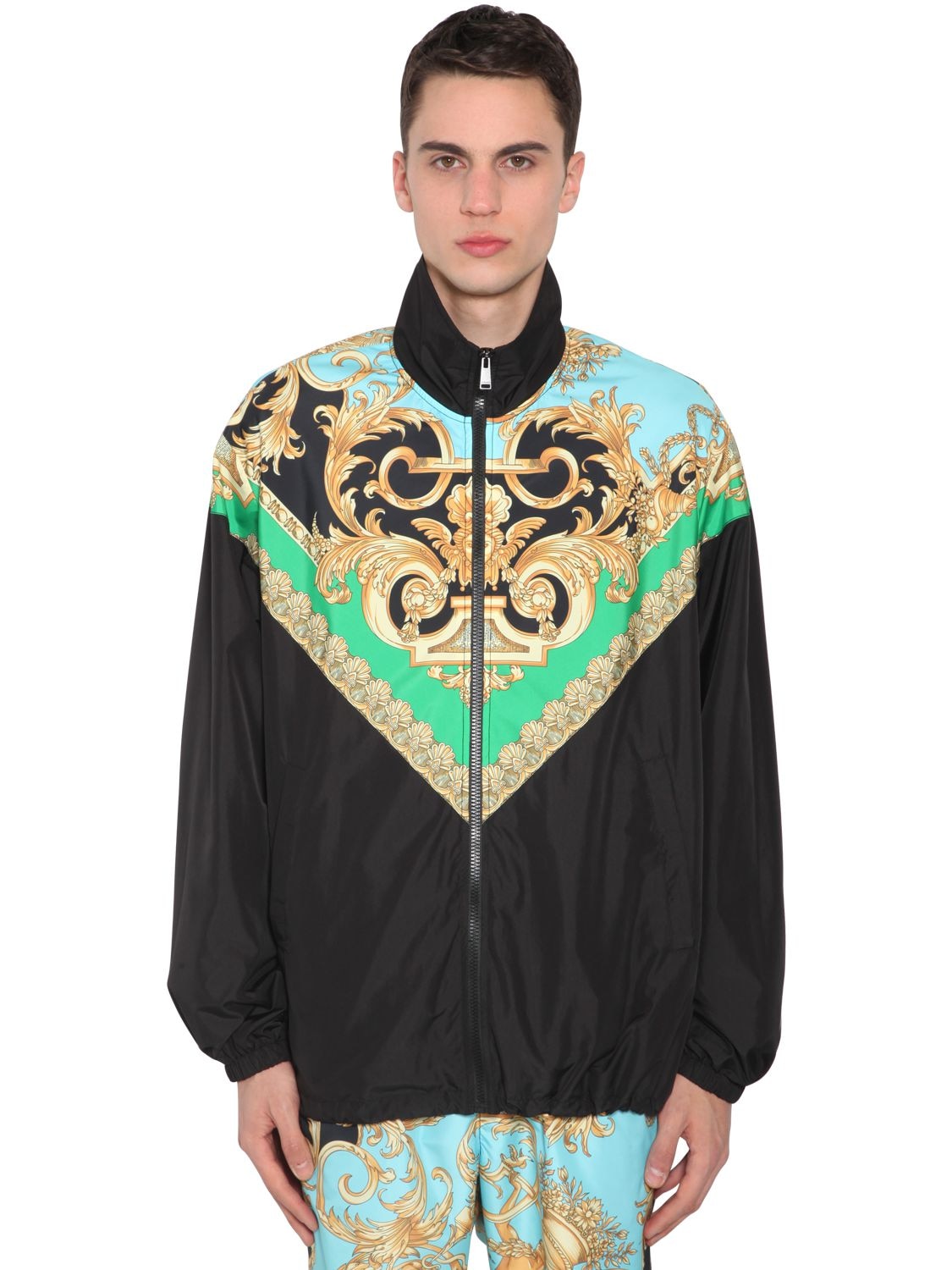 VERSACE HERITAGE PRINT NYLON TRACK JACKET,70IJSV005-QTC4WQ2