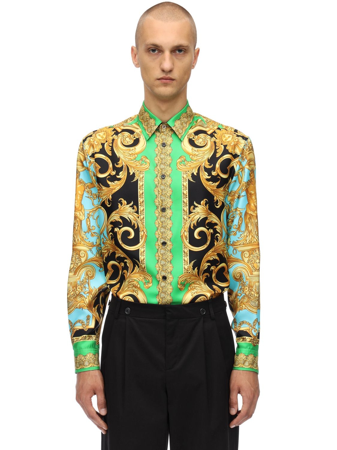 VERSACE HERITAGE PRINT SILK TWILL SHIRT,70IJSV015-QTC4WQ2