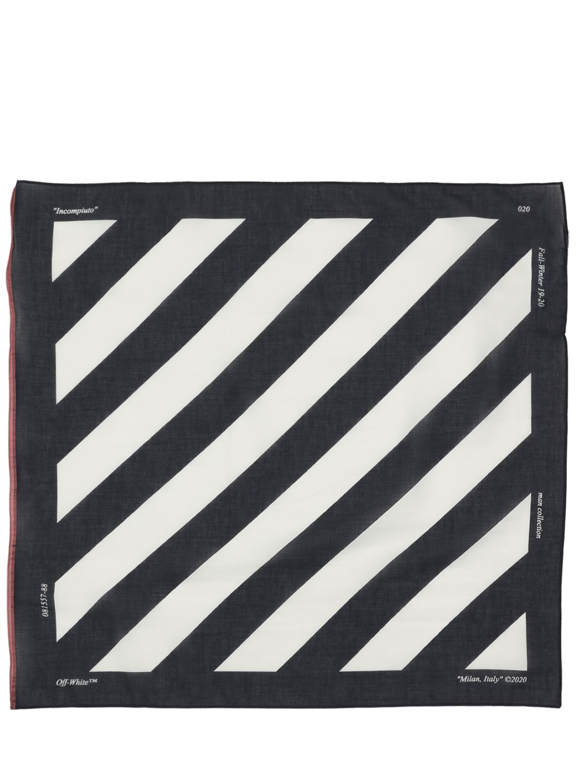Offwhite Diagonal Stripe Cotton Blend Bandana In Black,white ModeSens