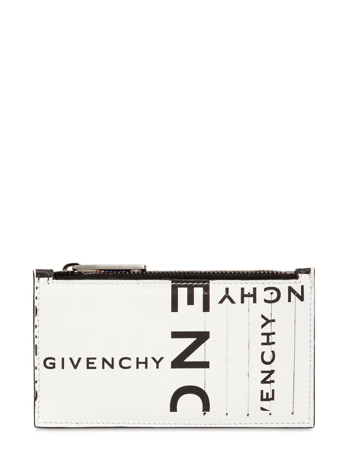 GIVENCHY LOGO PRINTED LEATHER ZIP WALLET,70IL4G003-MDA00