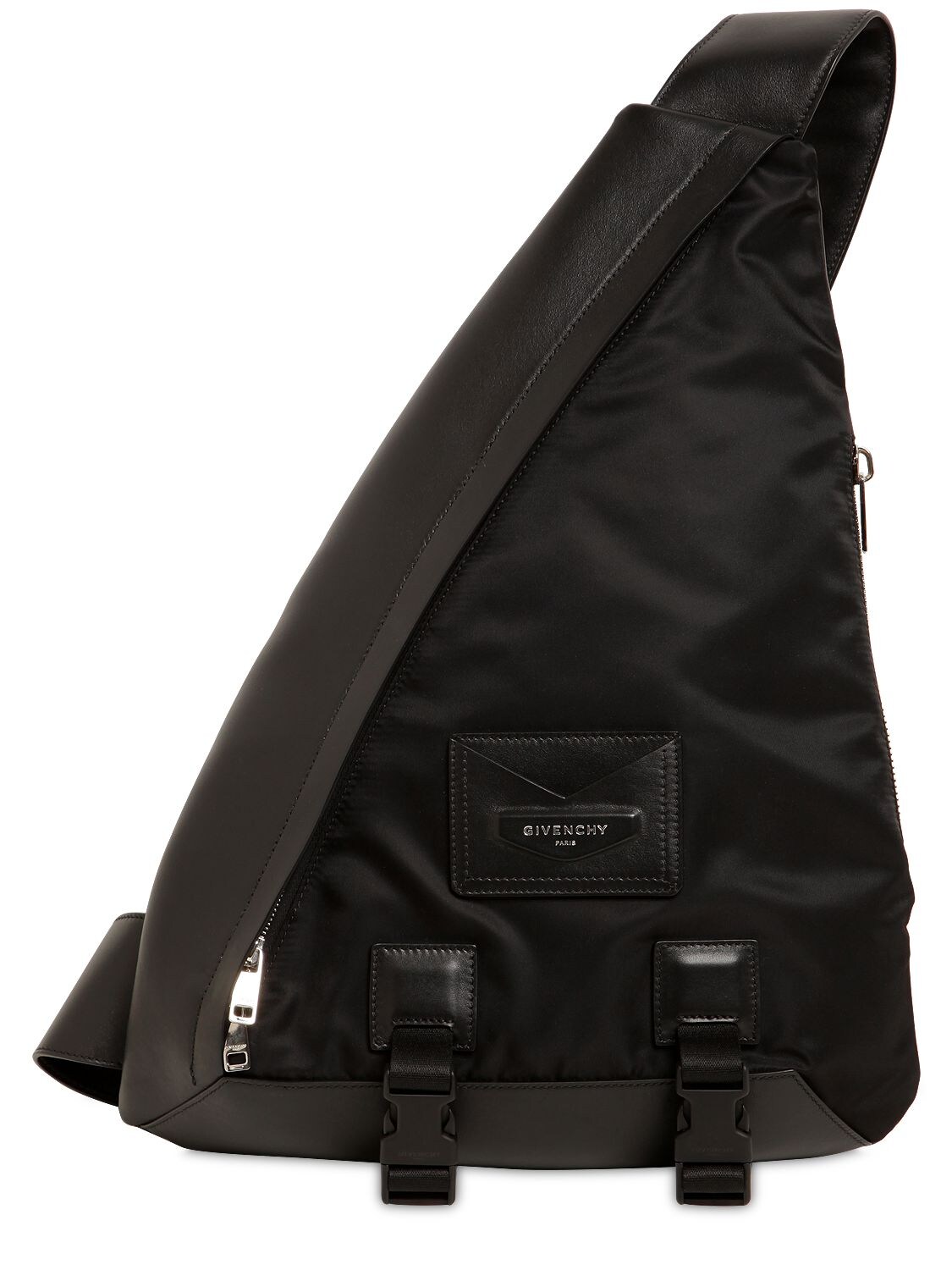 Givenchy Logo Leather Shoulder Bag In Black