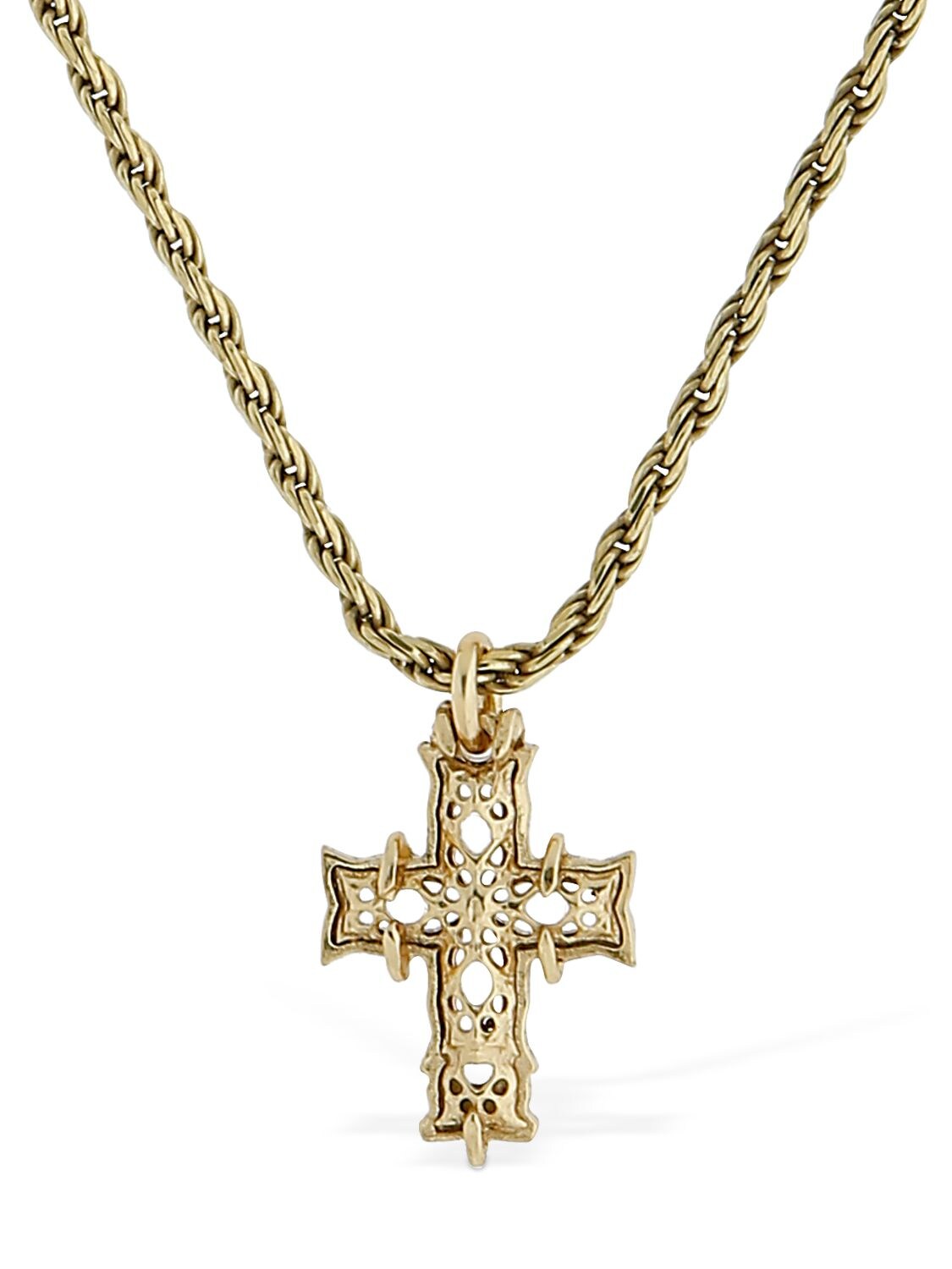 Emanuele Bicocchi Long Notre Dame Cross Necklace In Gold