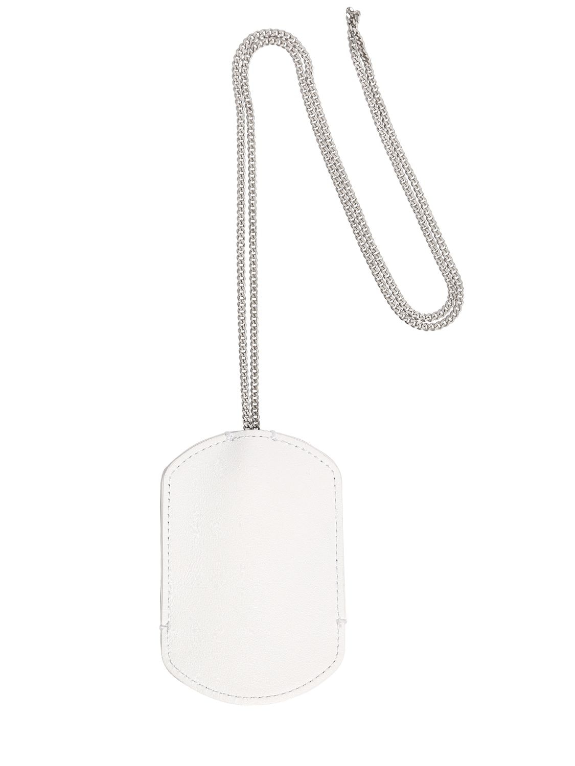 Maison Margiela Leather Key Ring W/ Chain In White