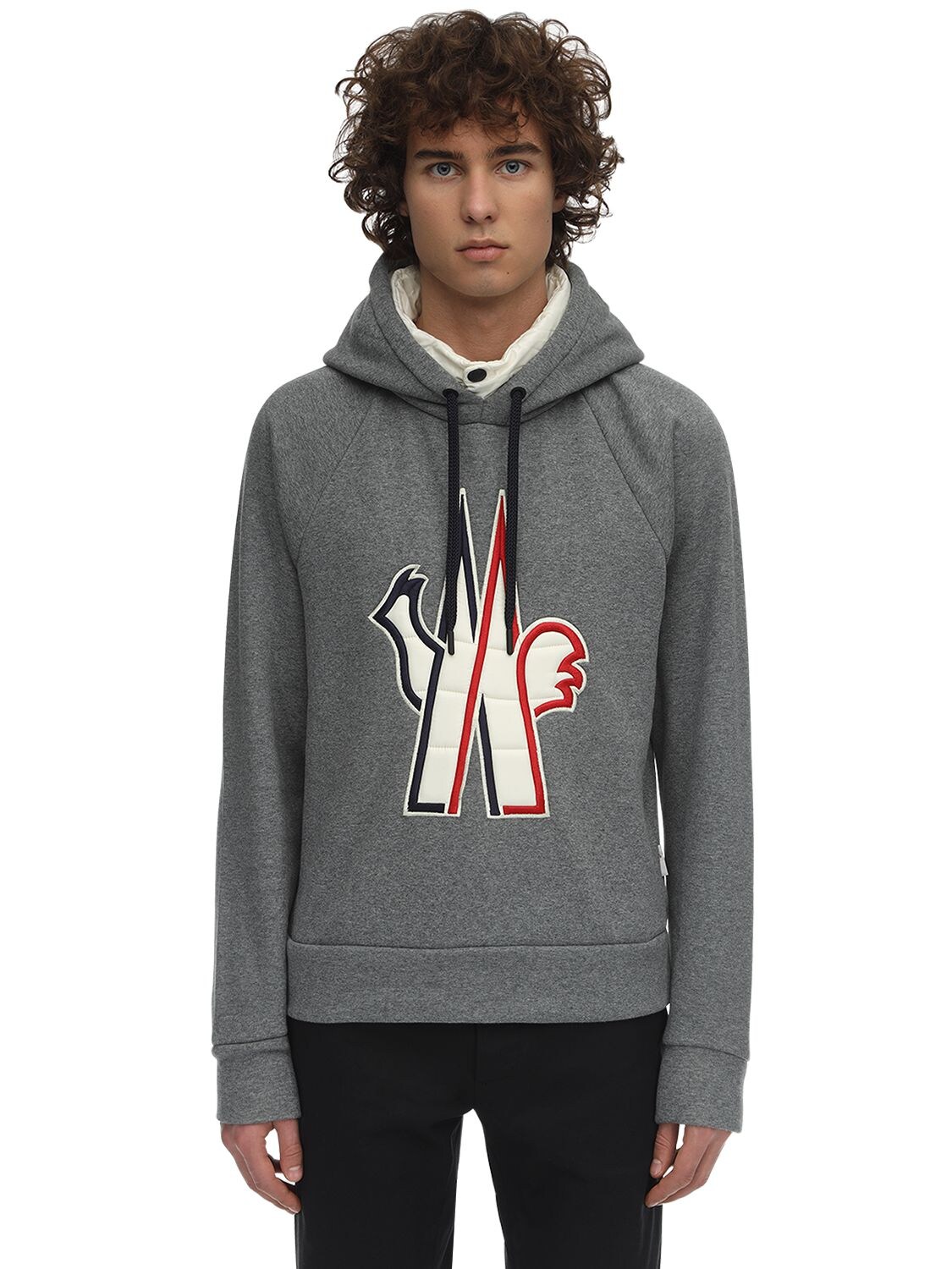 MONCLER CHENILLA TECH DOWN SWEATSHIRT HOODIE,70IL72025-OTEW0