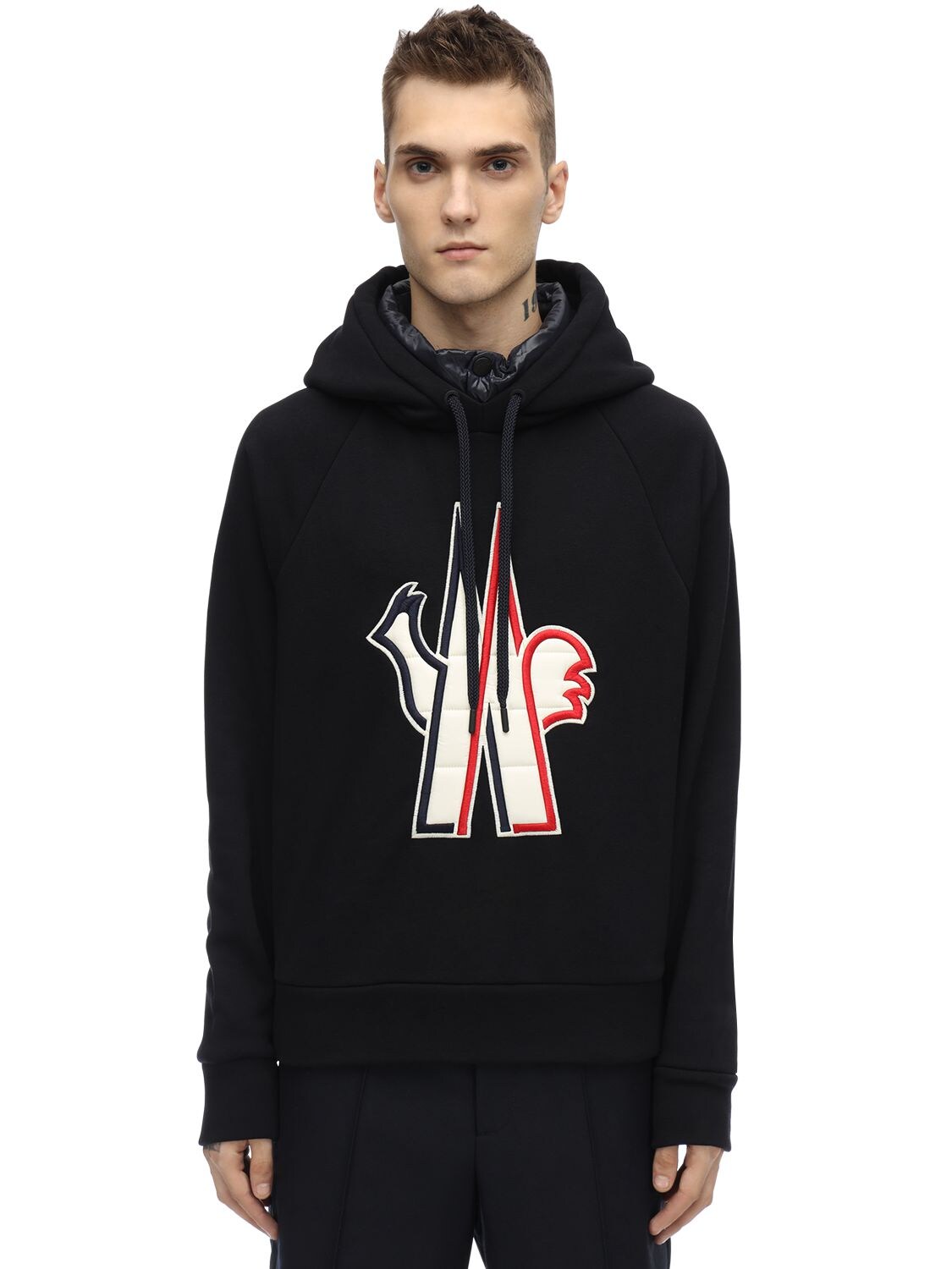 MONCLER CHENILLA TECH DOWN SWEATSHIRT HOODIE,70IL72025-NZQY0