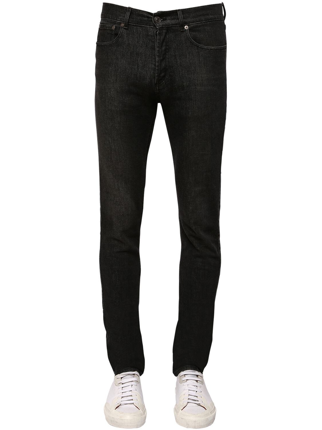Givenchy Logo Slim Fit Stretch Cotton Denim Jeans In Dark Grey