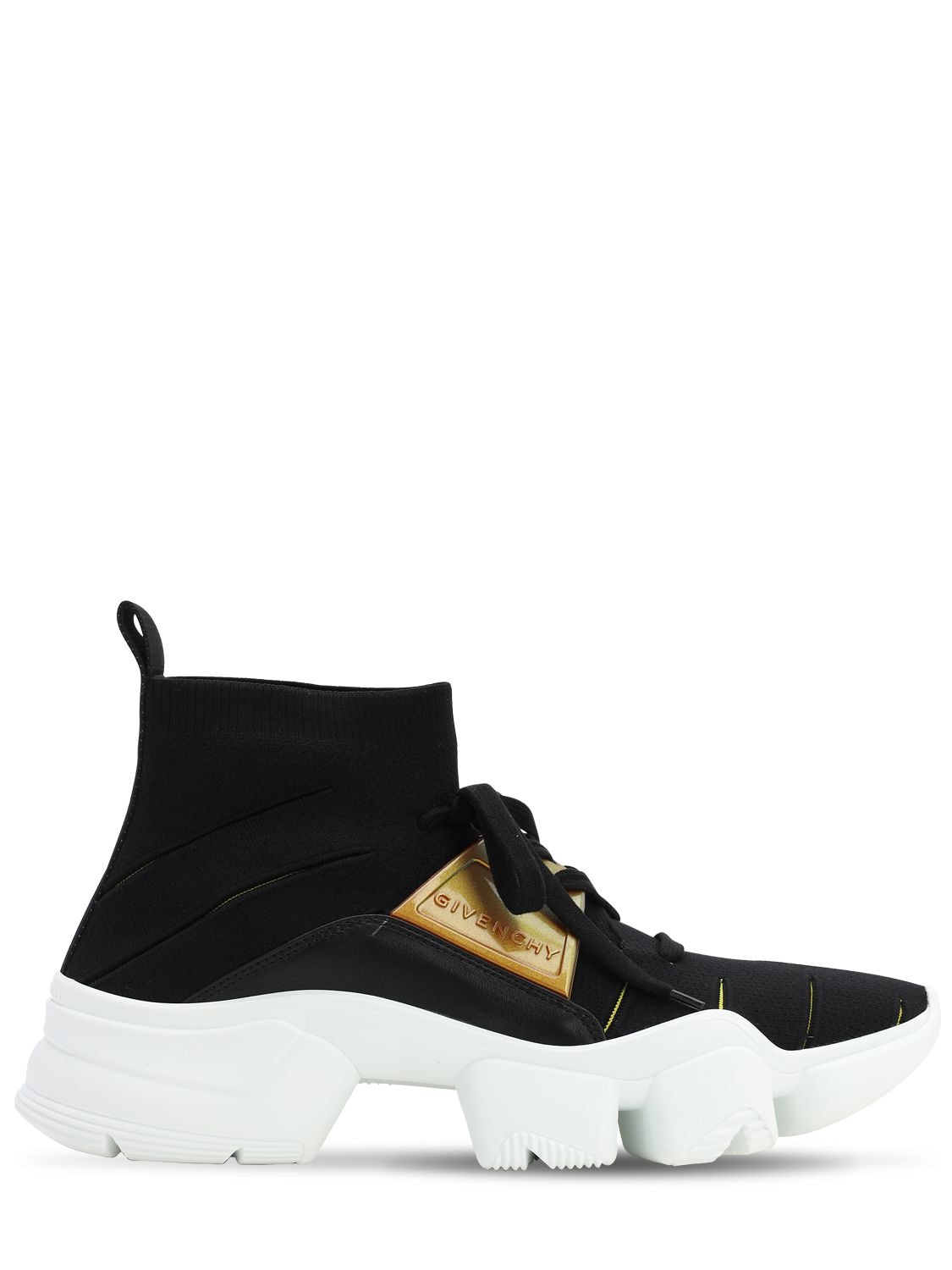 GIVENCHY JAW SOCK SNEAKERS W/ LEATHER DETAILS,70ILE1002-MDAZ0