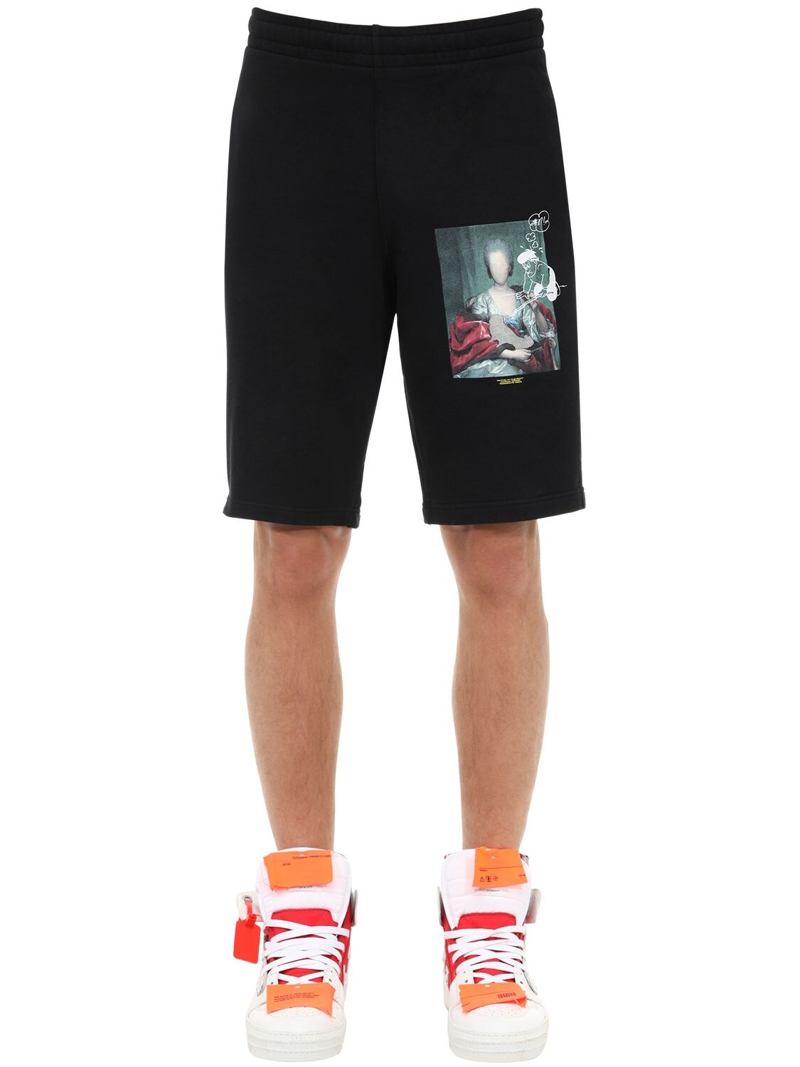 OFF-WHITE MARIANA DE SILVA COTTON JERSEY SHORTS,70ILFA042-MTA4OA2